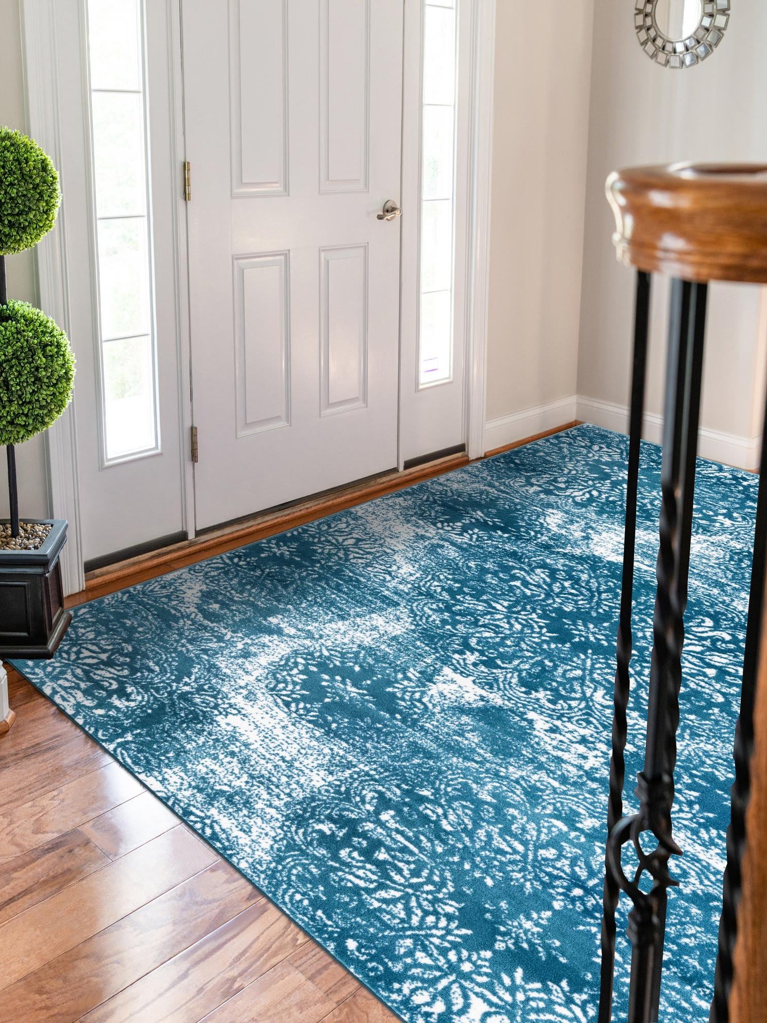 Blue 2' x 3' 1 Sofia Rectangle Area Rug Durable Easy Clean Stain Resistant Unique Carpet for Affordable Interior Home Design for Sale at Rug Engine