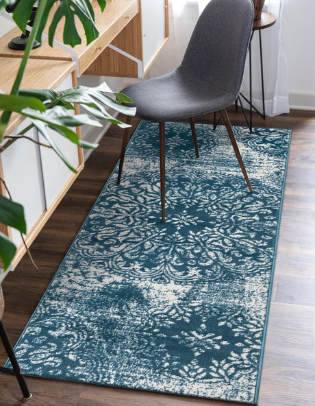 Blue 2' x 6' 7 Sofia Runner Area Rug Durable Easy Clean Stain Resistant Unique Carpet for Affordable Interior Home Design for Sale at Rug Engine
