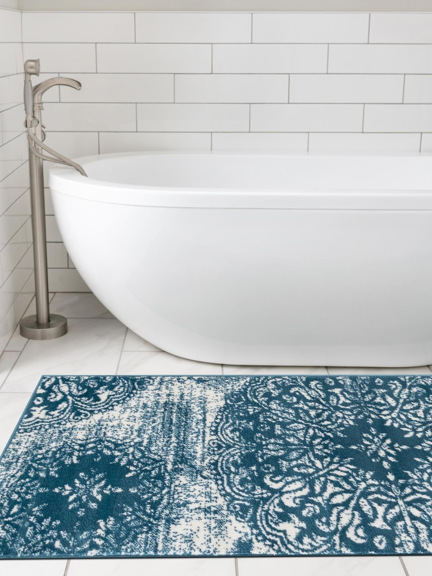 Blue 3' 3 x 16' 5 Sofia Runner Area Rug Durable Easy Clean Stain Resistant Unique Carpet for Affordable Interior Home Design for Sale at Rug Engine