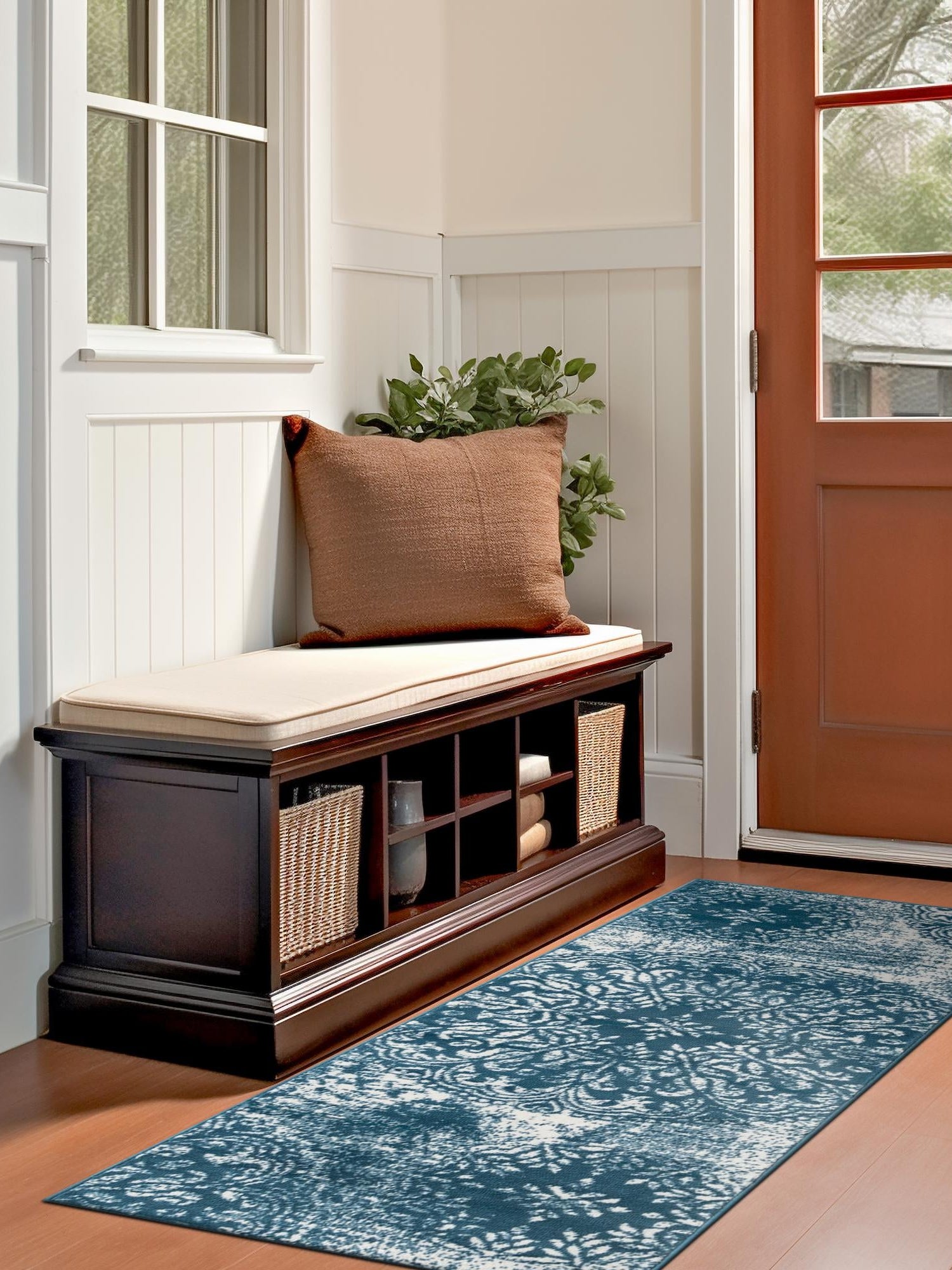 Blue 2' x 13' 1 Sofia Runner Area Rug Durable Easy Clean Stain Resistant Unique Carpet for Affordable Interior Home Design for Sale at Rug Engine