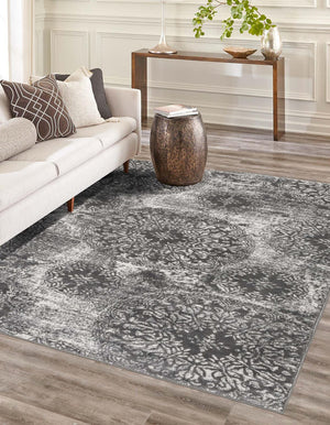 Gray 7' 1 x 10' Sofia Rectangle Area Rug Durable Easy Clean Stain Resistant Unique Carpet for Affordable Interior Home Design for Sale at Rug Engine