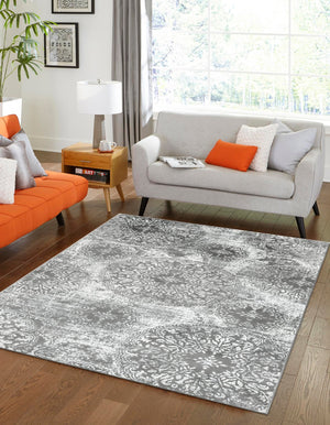 Gray 7' 1 x 10' Sofia Rectangle Area Rug Durable Easy Clean Stain Resistant Unique Carpet for Affordable Interior Home Design for Sale at Rug Engine
