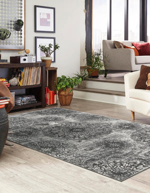 Gray 7' 1 x 10' Sofia Rectangle Area Rug Durable Easy Clean Stain Resistant Unique Carpet for Affordable Interior Home Design for Sale at Rug Engine