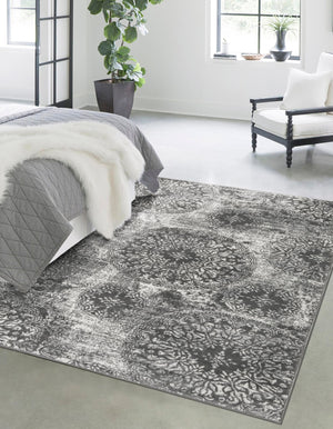 Gray 7' 1 x 10' Sofia Rectangle Area Rug Durable Easy Clean Stain Resistant Unique Carpet for Affordable Interior Home Design for Sale at Rug Engine
