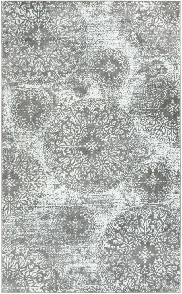 Gray 5' 3 x 8' Sofia Rectangle Area Rug Durable Easy Clean Stain Resistant Unique Carpet for Affordable Interior Home Design for Sale at Rug Engine