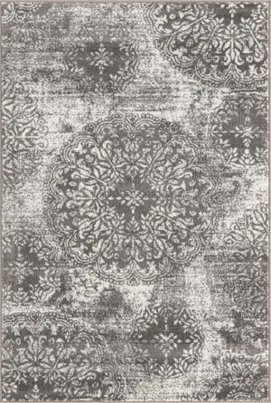 Gray 4' 1 x 6' 1 Sofia Rectangle Area Rug Durable Easy Clean Stain Resistant Unique Carpet for Affordable Interior Home Design for Sale at Rug Engine