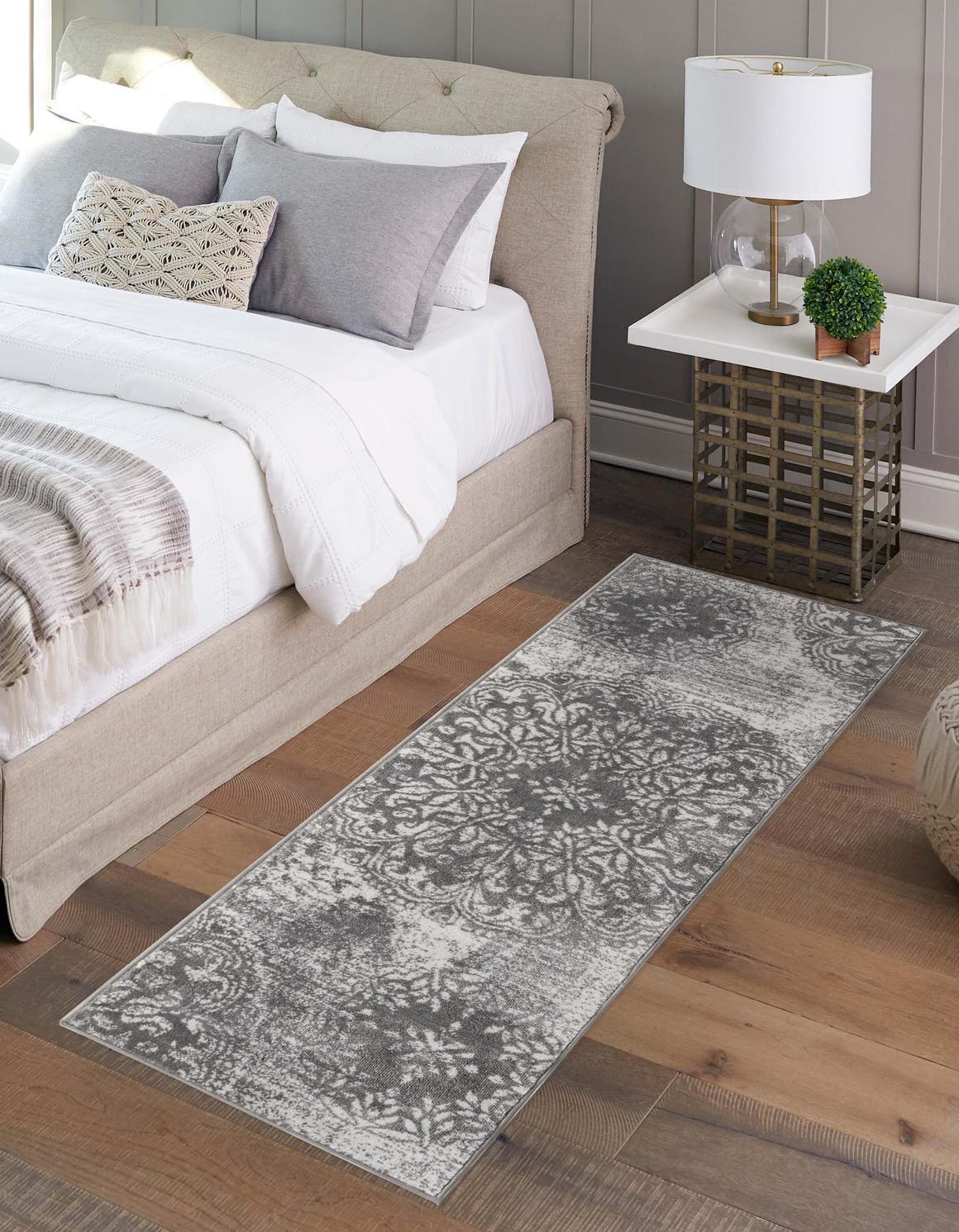 Gray 3' 3 x 19' 8 Sofia Runner Area Rug Durable Easy Clean Stain Resistant Unique Carpet for Affordable Interior Home Design for Sale at Rug Engine