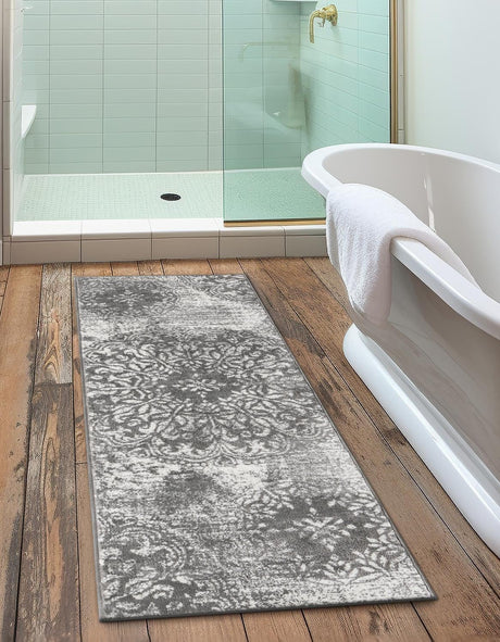 Gray 2' x 13' 1 Sofia Runner Area Rug Durable Easy Clean Stain Resistant Unique Carpet for Affordable Interior Home Design for Sale at Rug Engine
