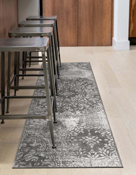 Gray 2' x 13' 1 Sofia Runner Area Rug Durable Easy Clean Stain Resistant Unique Carpet for Affordable Interior Home Design for Sale at Rug Engine