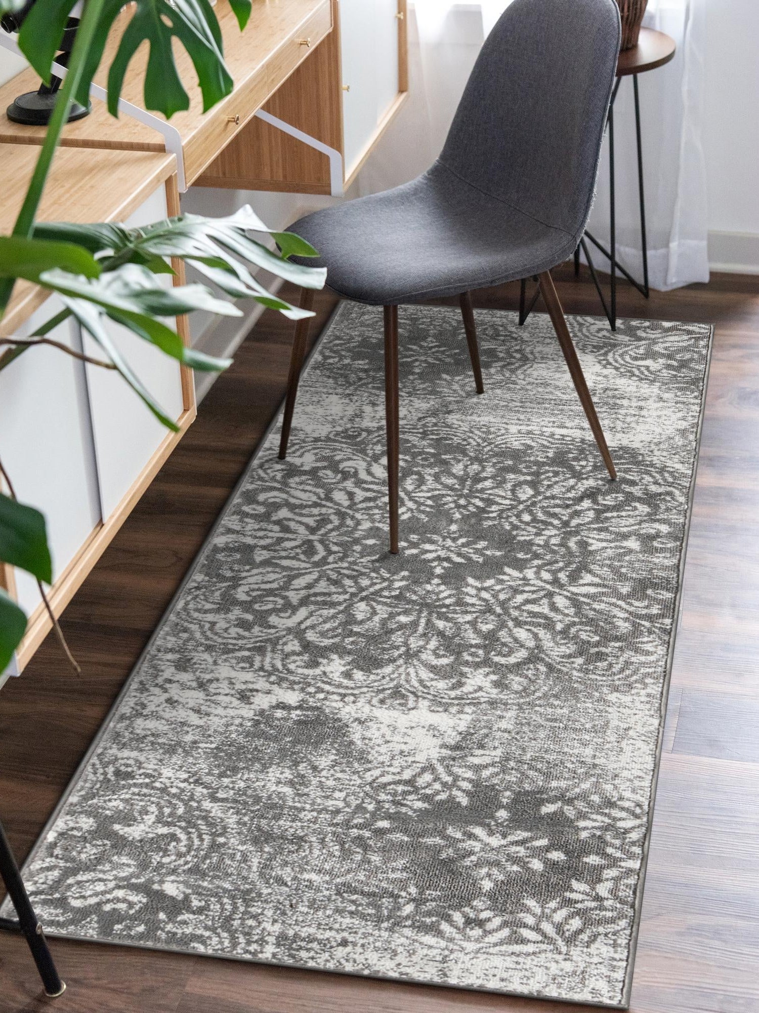 Gray 3' 3 x 16' 5 Sofia Runner Area Rug Durable Easy Clean Stain Resistant Unique Carpet for Affordable Interior Home Design for Sale at Rug Engine