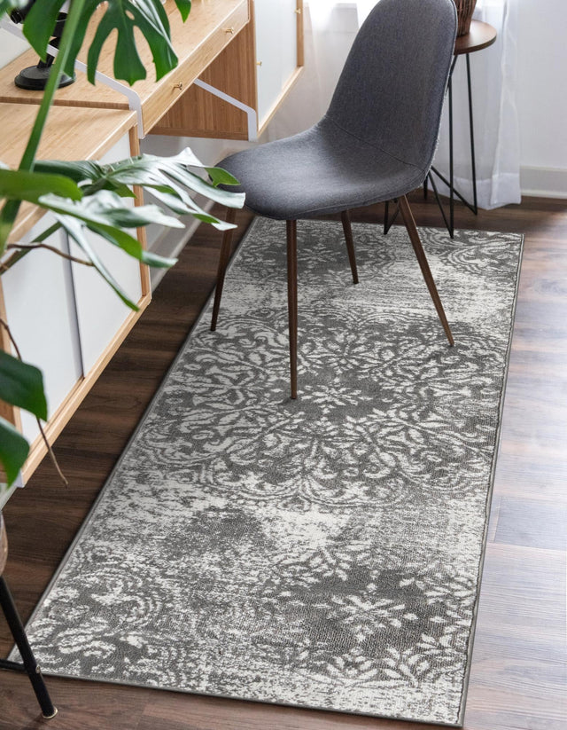 Gray 3' 3 x 19' 8 Sofia Runner Area Rug Durable Easy Clean Stain Resistant Unique Carpet for Affordable Interior Home Design for Sale at Rug Engine