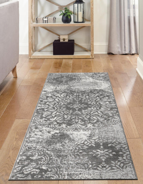 Gray 2' x 13' 1 Sofia Runner Area Rug Durable Easy Clean Stain Resistant Unique Carpet for Affordable Interior Home Design for Sale at Rug Engine