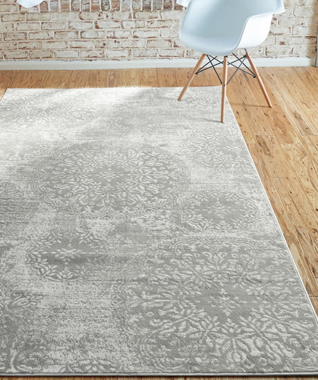 Light Gray 3' 1 x 5' 3 Sofia Rectangle Area Rug Durable Easy Clean Stain Resistant Unique Carpet for Affordable Interior Home Design for Sale at Rug Engine