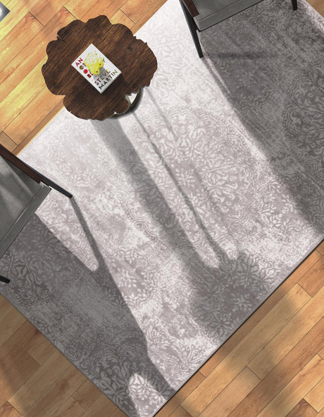 Light Gray 7' 10 x 11' Sofia Rectangle Area Rug Durable Easy Clean Stain Resistant Unique Carpet for Affordable Interior Home Design for Sale at Rug Engine