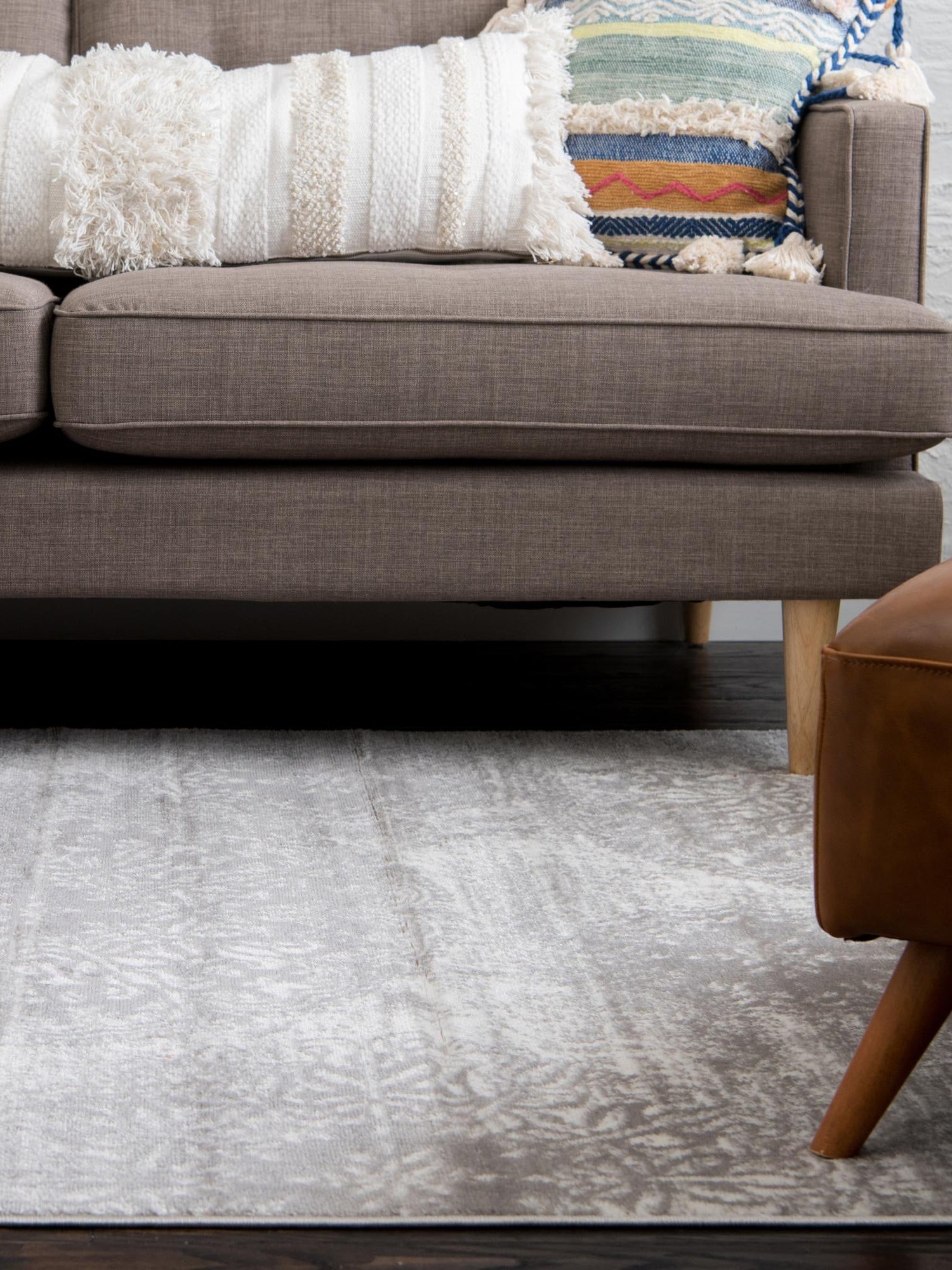 Light Gray 4' 1 x 6' 1 Sofia Rectangle Area Rug Durable Easy Clean Stain Resistant Unique Carpet for Affordable Interior Home Design for Sale at Rug Engine