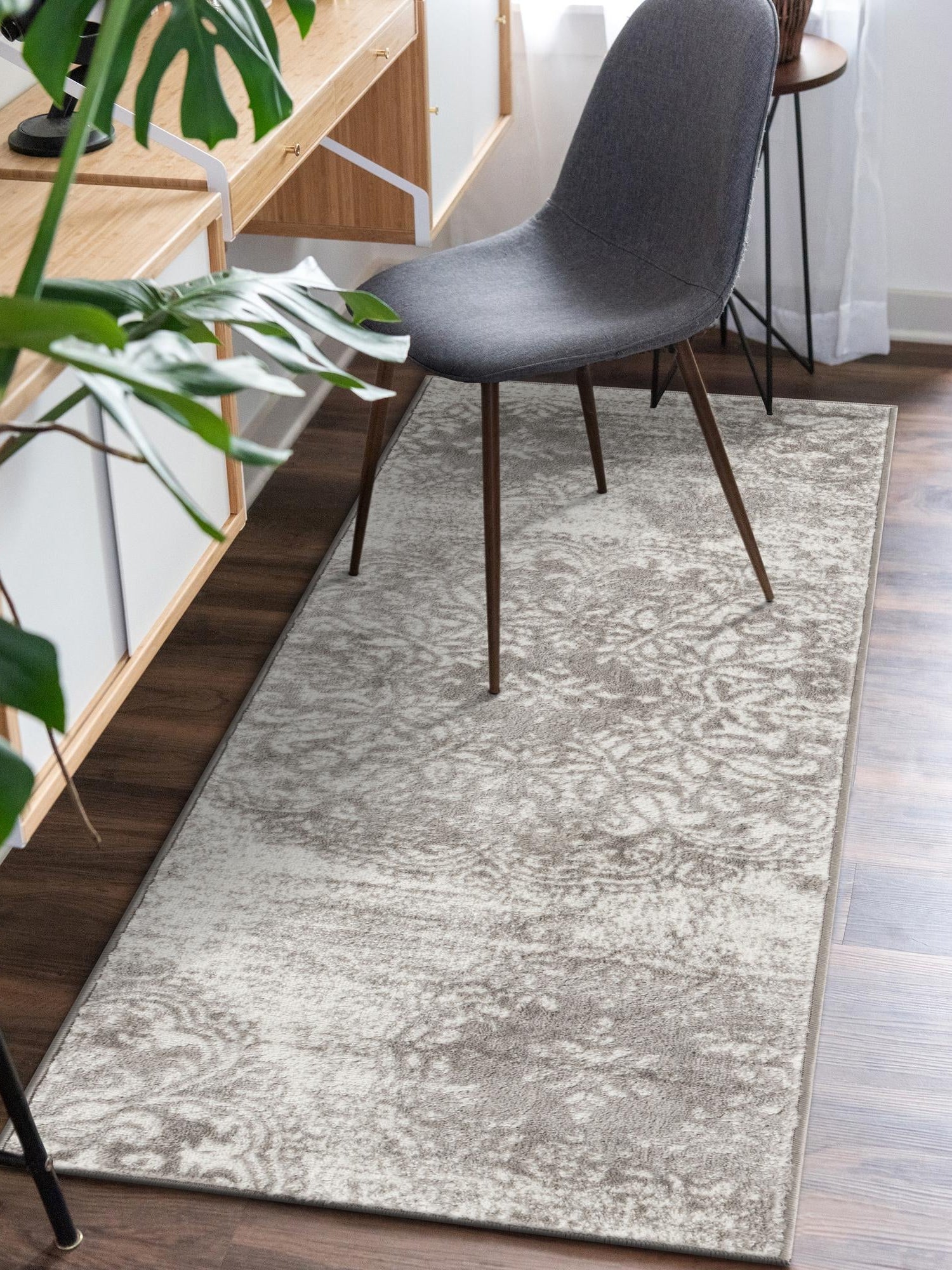 Light Gray 2' x 6' 7 Sofia Runner Area Rug Durable Easy Clean Stain Resistant Unique Carpet for Affordable Interior Home Design for Sale at Rug Engine