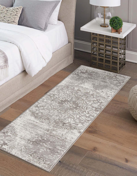 Light Gray 2' x 4' 1 Sofia Runner Area Rug Durable Easy Clean Stain Resistant Unique Carpet for Affordable Interior Home Design for Sale at Rug Engine
