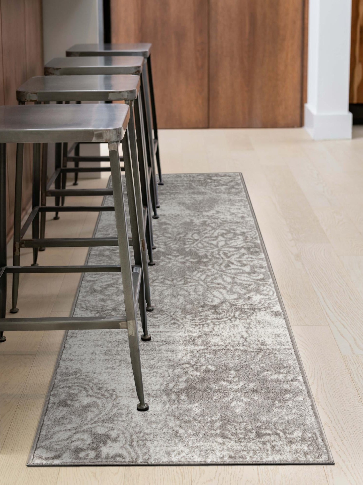 Light Gray 3' 3 x 19' 8 Sofia Runner Area Rug Durable Easy Clean Stain Resistant Unique Carpet for Affordable Interior Home Design for Sale at Rug Engine
