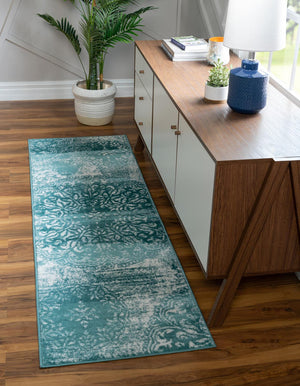 Turquoise 3' 3 x 16' 5 Sofia Runner Rug