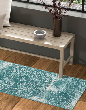 Turquoise 3' 3 x 16' 5 Sofia Runner Rug