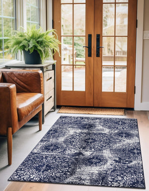 Navy Blue 8' x 10' Sofia Rectangle Rug