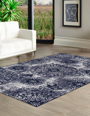Navy Blue 8' x 10' Sofia Rectangle Rug