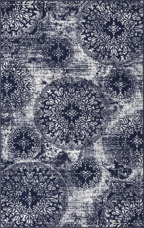 Navy Blue 5' 1 x 8' Sofia Rectangle Rug