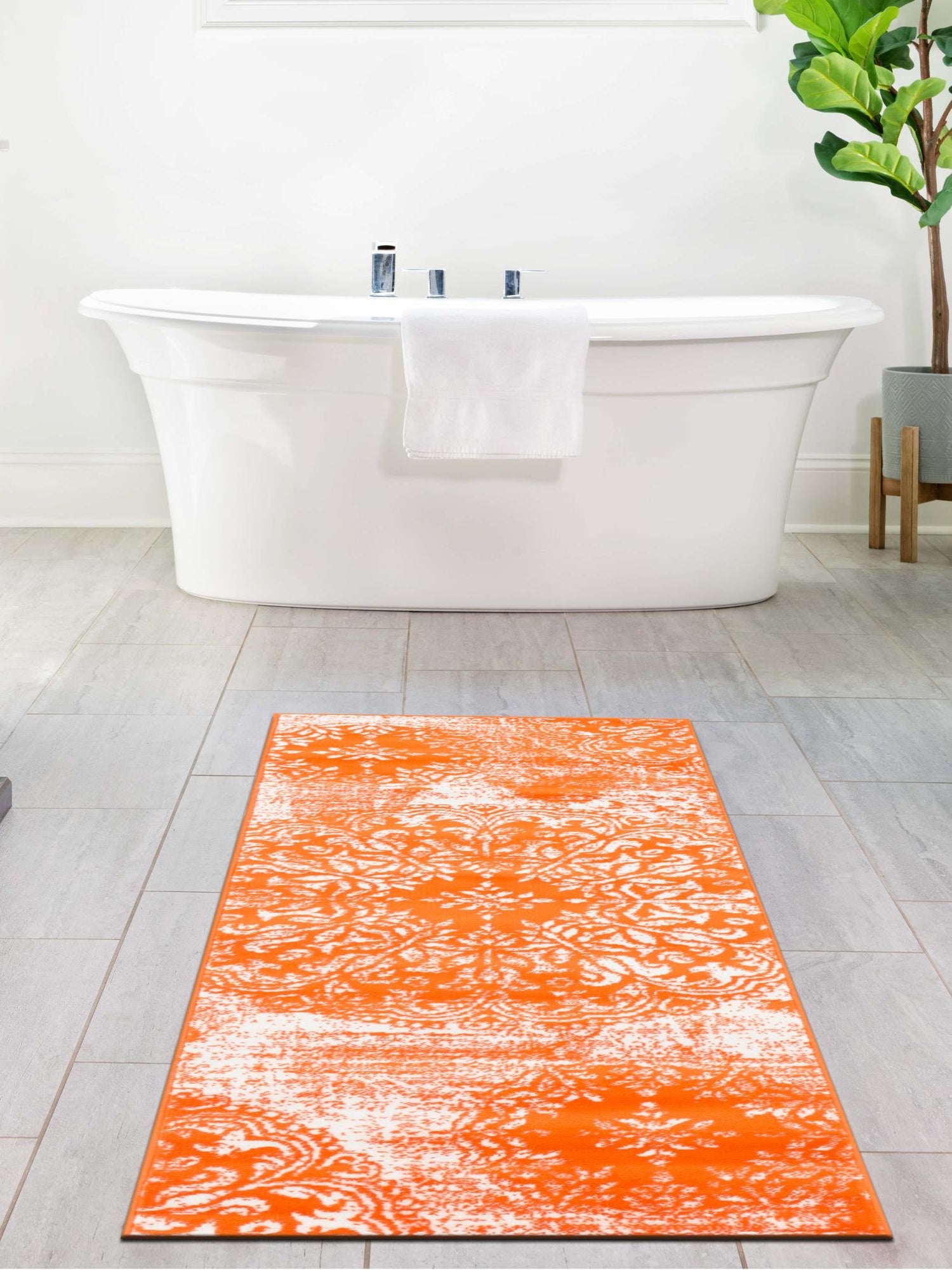 Orange 2' x 9' 10 Sofia Runner Area Rug Durable Easy Clean Stain Resistant Unique Carpet for Affordable Interior Home Design for Sale at Rug Engine