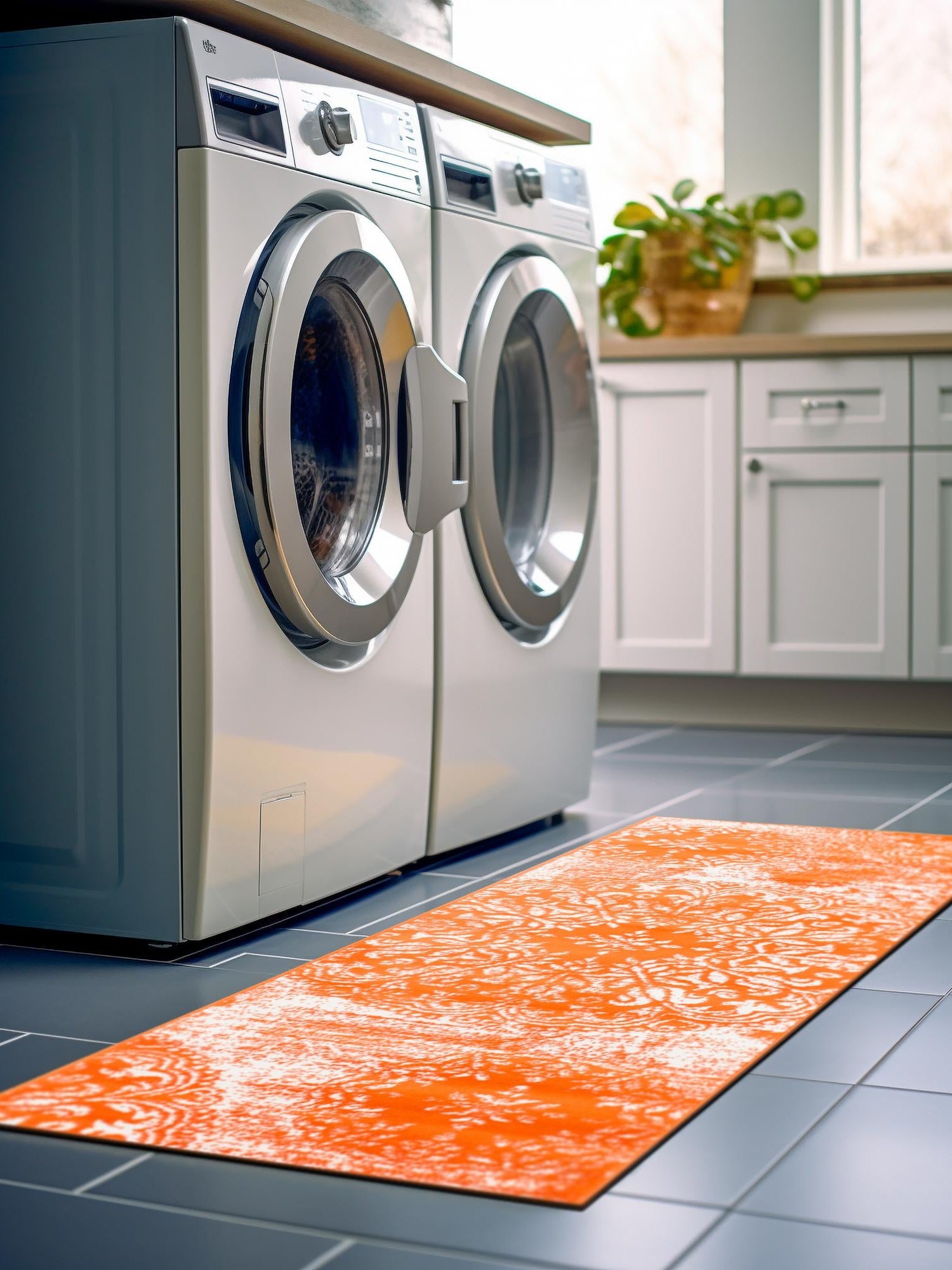 Orange 2' x 6' 7 Sofia Runner Area Rug Durable Easy Clean Stain Resistant Unique Carpet for Affordable Interior Home Design for Sale at Rug Engine
