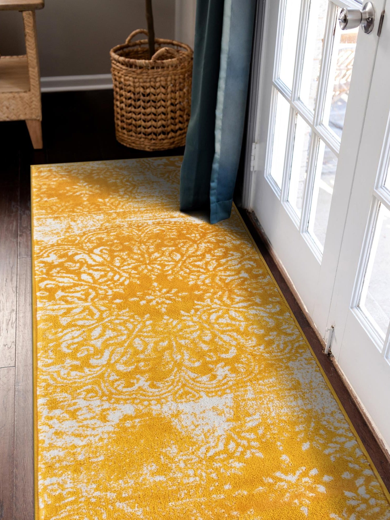 Yellow 3' 3 x 16' 5 Sofia Runner Area Rug Durable Easy Clean Stain Resistant Unique Carpet for Affordable Interior Home Design for Sale at Rug Engine