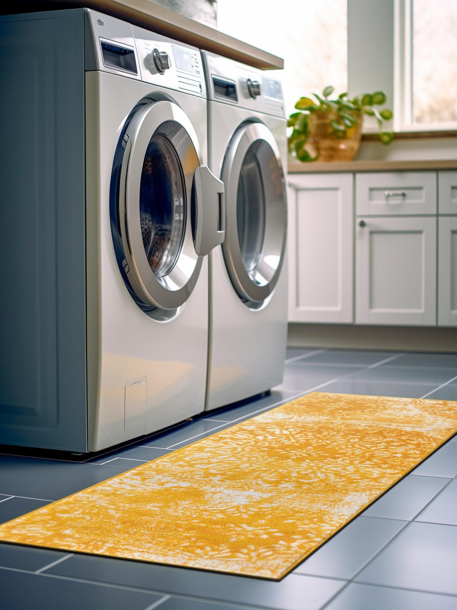 Yellow 2' x 6' 7 Sofia Runner Area Rug Durable Easy Clean Stain Resistant Unique Carpet for Affordable Interior Home Design for Sale at Rug Engine