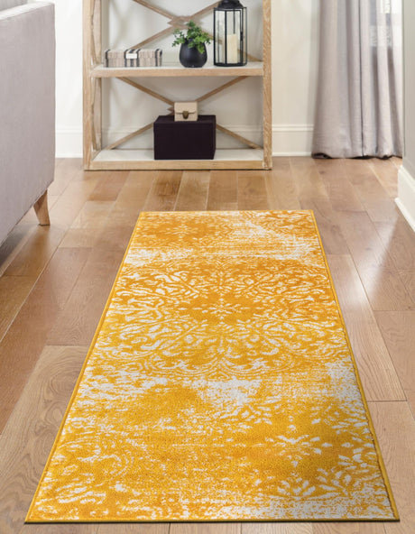 Yellow 3' 3 x 16' 5 Sofia Runner Area Rug Durable Easy Clean Stain Resistant Unique Carpet for Affordable Interior Home Design for Sale at Rug Engine