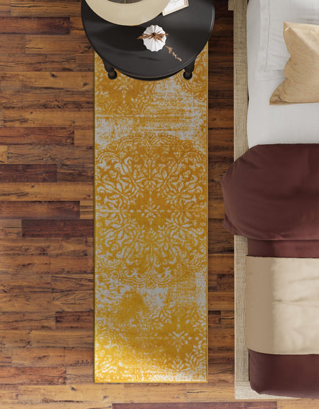 Yellow 3' 3 x 16' 5 Sofia Runner Area Rug Durable Easy Clean Stain Resistant Unique Carpet for Affordable Interior Home Design for Sale at Rug Engine