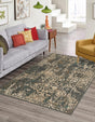 Gray 4' 1 x 6' 1 Tuareg Rectangle Area Rug Vintage Inspired Distressed Look Durable Easy Clean Carpet for Unique Home Interiors for Sale at Rug Engine
