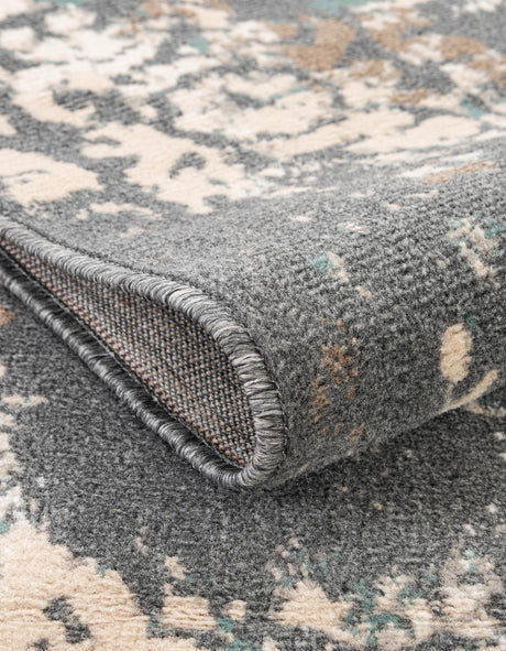 Gray 7' 10 x 11' Tuareg Rectangle Area Rug Vintage Inspired Distressed Look Durable Easy Clean Carpet for Unique Home Interiors for Sale at Rug Engine