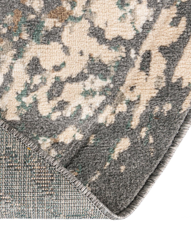 Gray 5' 3 x 5' 3 Tuareg Round Area Rug Vintage Inspired Distressed Look Durable Easy Clean Carpet for Unique Home Interiors for Sale at Rug Engine
