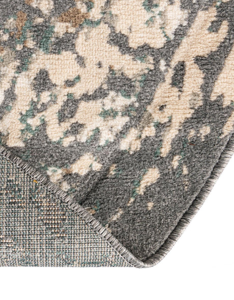 Gray 3' 3 x 3' 3 Tuareg Round Area Rug Vintage Inspired Distressed Look Durable Easy Clean Carpet for Unique Home Interiors for Sale at Rug Engine