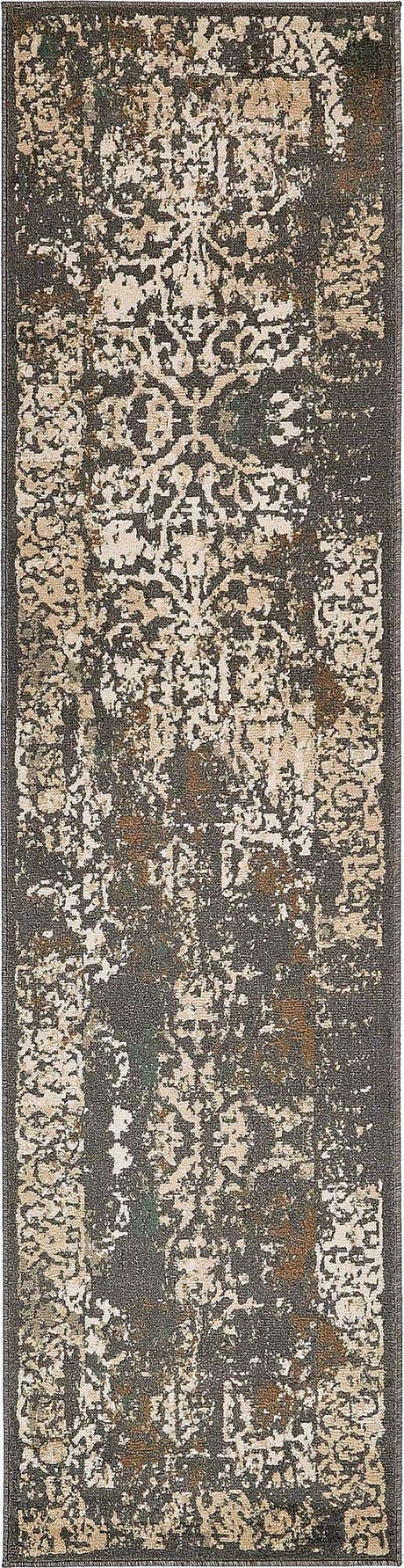 Gray 2' 7 x 10' Tuareg Runner Area Rug Vintage Inspired Distressed Look Durable Easy Clean Carpet for Unique Home Interiors for Sale at Rug Engine