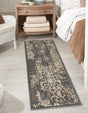 Gray 2' 7 x 10' Tuareg Runner Area Rug Vintage Inspired Distressed Look Durable Easy Clean Carpet for Unique Home Interiors for Sale at Rug Engine