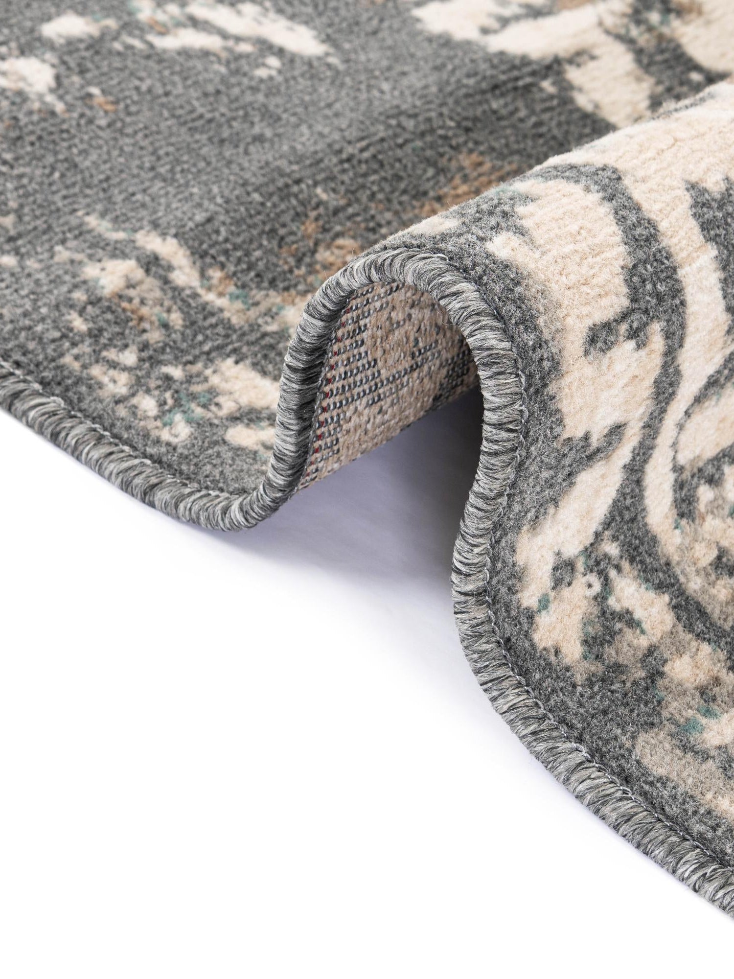 Gray 2' 7 x 10' Tuareg Runner Area Rug Vintage Inspired Distressed Look Durable Easy Clean Carpet for Unique Home Interiors for Sale at Rug Engine