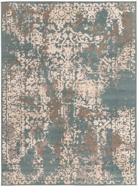 Green 9' x 12' 2 Tuareg Rectangle Area Rug Vintage Inspired Distressed Look Durable Easy Clean Carpet for Unique Home Interiors for Sale at Rug Engine