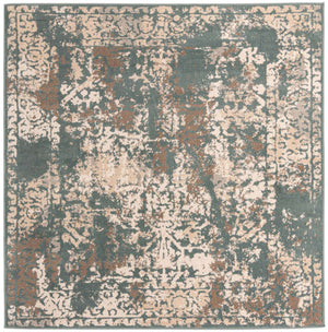 Green 8' x 8' Tuareg Square Area Rug Vintage Inspired Distressed Look Durable Easy Clean Carpet for Unique Home Interiors for Sale at Rug Engine