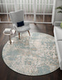 Green 8' x 8' Tuareg Round Area Rug Vintage Inspired Distressed Look Durable Easy Clean Carpet for Unique Home Interiors for Sale at Rug Engine