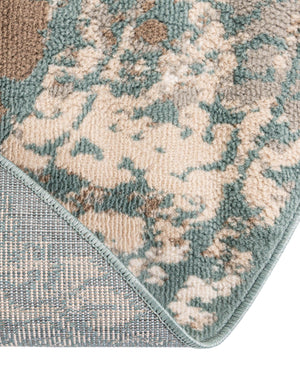 Green 8' x 8' Tuareg Round Area Rug Vintage Inspired Distressed Look Durable Easy Clean Carpet for Unique Home Interiors for Sale at Rug Engine
