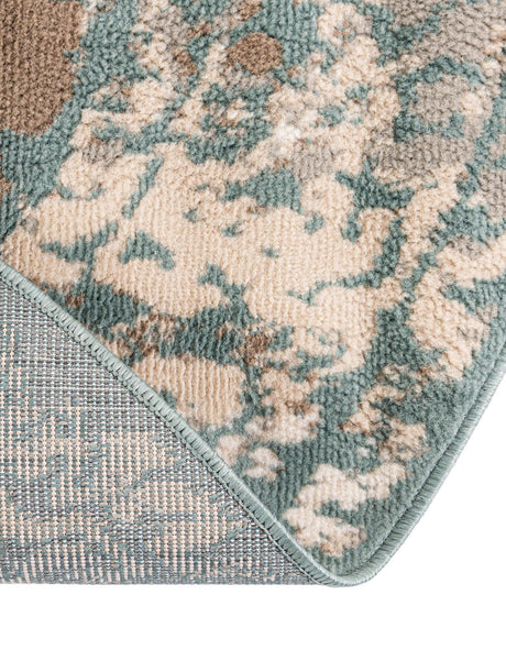 Green 8' x 8' Tuareg Round Area Rug Vintage Inspired Distressed Look Durable Easy Clean Carpet for Unique Home Interiors for Sale at Rug Engine