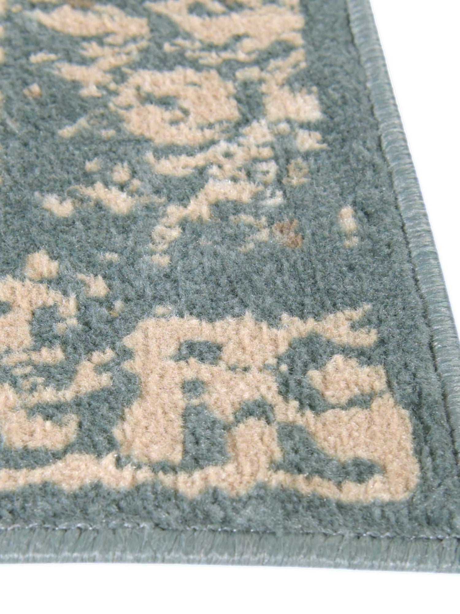 Green 2' 7 x 10' Tuareg Runner Area Rug Vintage Inspired Distressed Look Durable Easy Clean Carpet for Unique Home Interiors for Sale at Rug Engine