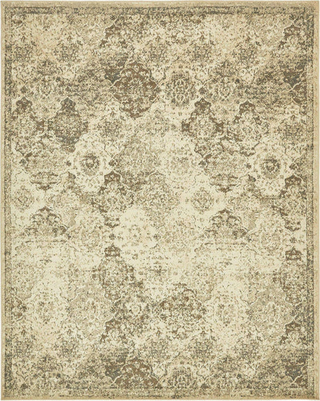 Beige 8' x 10' Tuareg Rectangle Area Rug Vintage Inspired Distressed Look Durable Easy Clean Carpet for Unique Home Interiors for Sale at Rug Engine
