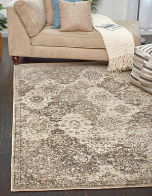 Beige 5' 1 x 8' Tuareg Rectangle Area Rug Vintage Inspired Distressed Look Durable Easy Clean Carpet for Unique Home Interiors for Sale at Rug Engine