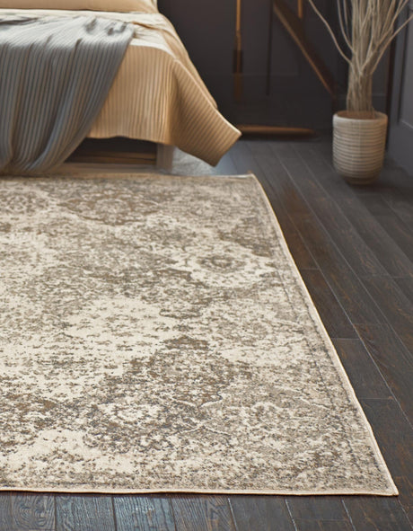 Beige 9' x 12' 2 Tuareg Rectangle Area Rug Vintage Inspired Distressed Look Durable Easy Clean Carpet for Unique Home Interiors for Sale at Rug Engine