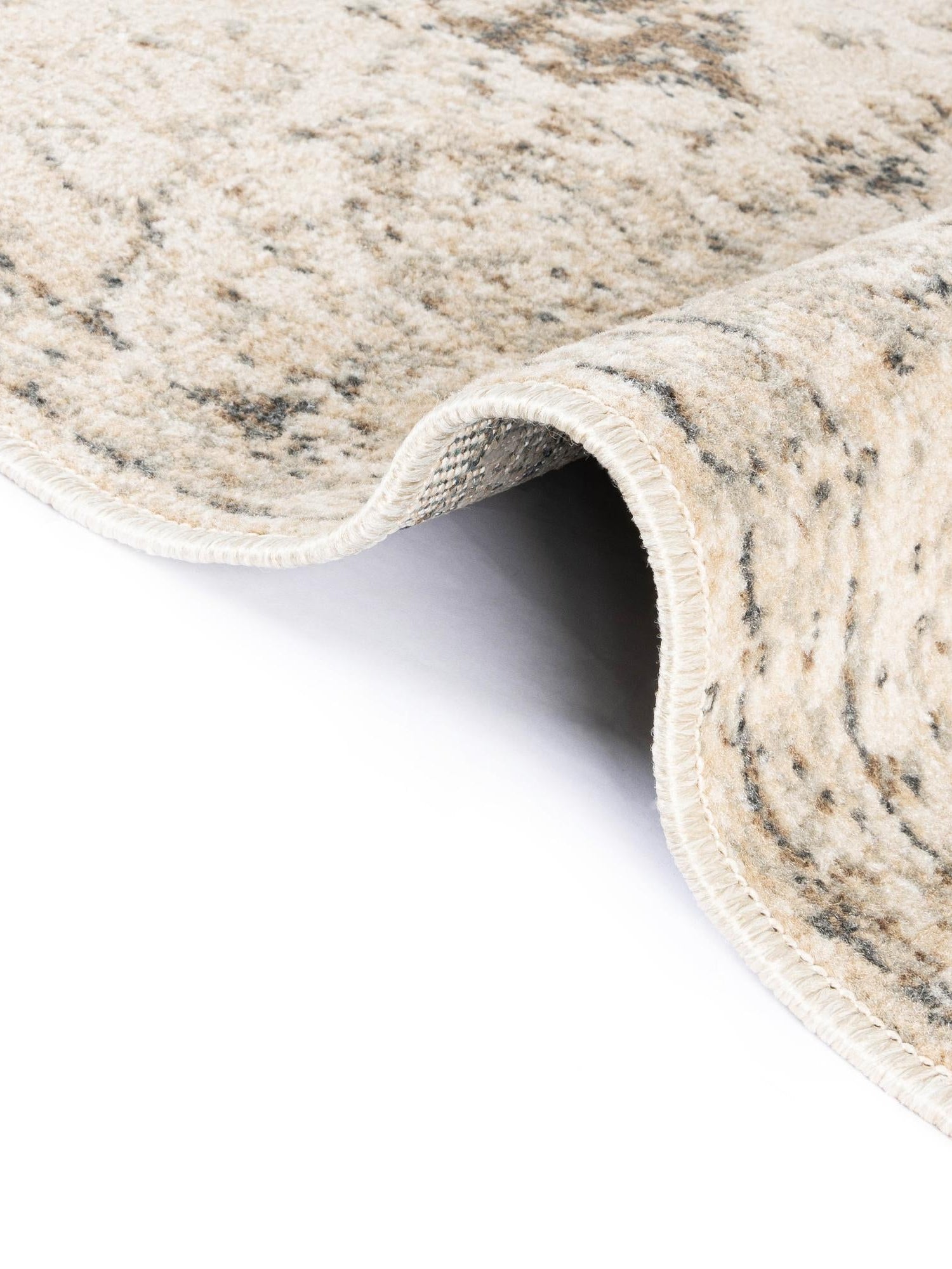 Beige 5' 1 x 8' Tuareg Rectangle Area Rug Vintage Inspired Distressed Look Durable Easy Clean Carpet for Unique Home Interiors for Sale at Rug Engine